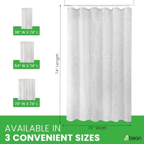 Bean Products White Hemp Bathtub Shower Curtain Liner - 70x74 | Non Toxic, Eco Friendly, Mildew Resistant Cloth Shower Cutain Liner - Washable, Quick Dry, Breathable, Odor Free, No Plastic - color: Hemp White, size: 70"W x 74"L (Pack of 1)