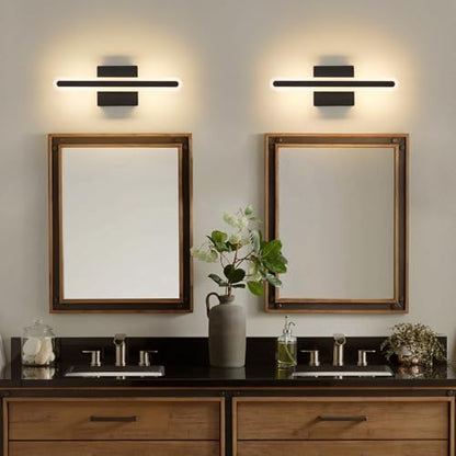 Modern LED Bathroom Vanity Light Fixtures, 5CCT Dimmable Bathroom Light Bar | Hardwired Vanity Light, 15.7-Inch 16W Black Makeup Mirror Lights - color: Black-Dimmable, size: 15.7inch-5CCT