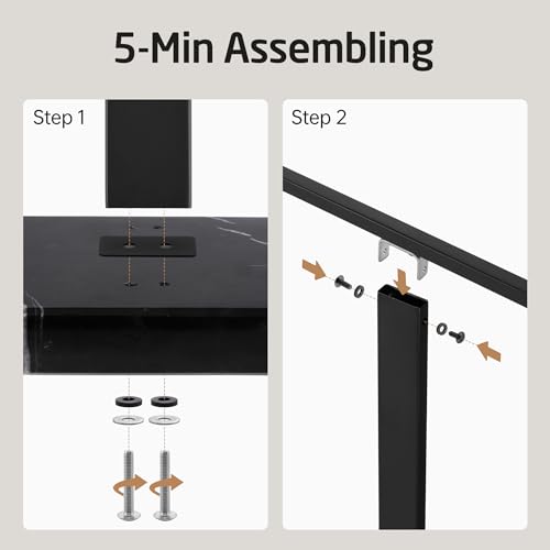 KES 37" Freestanding Towel Rack, Heavy Black Marble Base, Stainless Steel | Natural Veining Marble, Anti-Slip Pads, Rustproof Stainless T-Bars, Stable 8.23 lb Base, No-Drill Setup - color: Black Marble & Black Bar, size: 37" H (Equal-height)