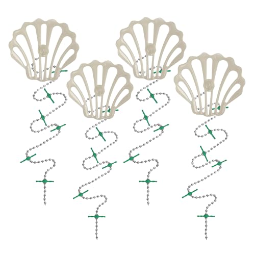 Shower Drain Hair Catcher – Disposable Bathroom Hair Trap, Easy to Install in Shower Drain Cover, Helps Prevent Clogs – As Seen on Shark Tank - Bathroom Accessories - Shell (4-Pack) - color: White Ocean, size: 4 Count