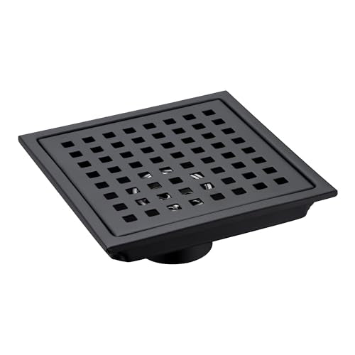 6 in. x 6 in. Stainless Steel Square Shower Floor Drain in Matte Black, FD01-6-TM - color: Matte Black