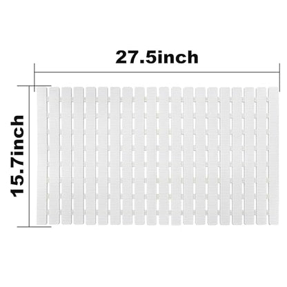 BEMISO Shower Mat Non Slip Bathtub Mat with Suction Cups and Drain Holes 27.5 x15.7 Inch Bath Mat for Tub & Shower.Easy Dry,Easy to Cut,Eco-Friendly - color: White, size: 27.5 x 15.7 inches