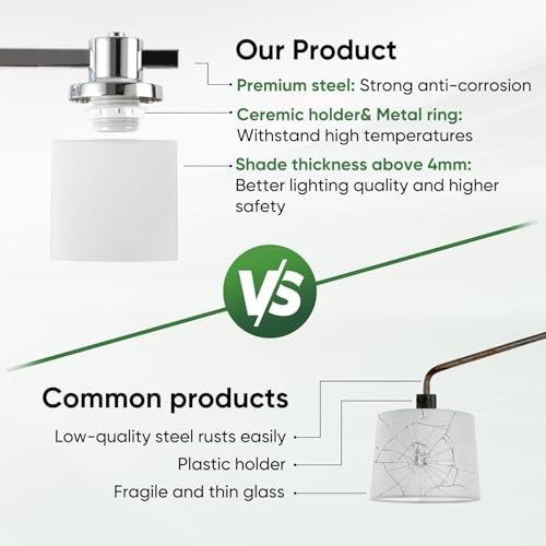 32 Inch Chrome Bathroom Light Fixtures Over Mirror 4 Light Bathroom Vanity Light Silver Modern Industrial Makeup Lighting Wall Sconce Shower Farmhouse Rustic Milk Glass Lamp Above Desk Sink - color: Polished Chrome, size: 32 Inches