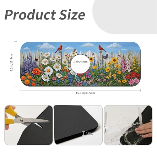Faucet Fast Absorbent Pad - Garden Fence Cardinal Multi , Suitable For Kitchen, Bathroom, Island And Other Scenes - color: Garden Fence Cardinal Multi
