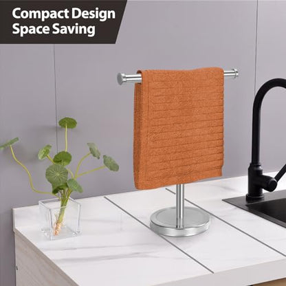 Hand Towel Holder Stand with Heavy Base, Hand Towel Rack for Bathroom (Stainless Steel, Brushed Nickel) - color: Brushed Nickel