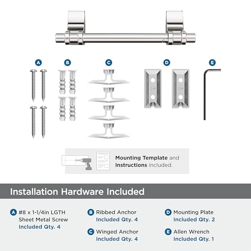 Amerock Davenport 8-13/16 inch (224 mm) Length Polished Nickel Pivoting Double Post Tissue Holder, BH36051PN - color: Polished Nickel, size: Toilet Paper Holder