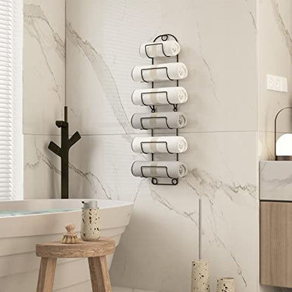 Towel Racks for Bathroom Wall Mounted Metal Wine Rack Towel Shelf Towel Holder for Bath Bronze - color: Bronze