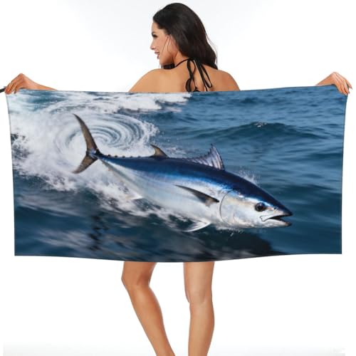 Big Fish Quick Dry Bath Towels - Super Soft Bath Towels for Home, Spa, Gym, Travel - color: Big Fish, size: 27.5"x55"