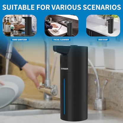 Automatic Soap Dispenser Touchless,15-Level,Kitchen Bath Black | Hands-Free,15-Level Dial Control,Thick & Thin Soap Compatible,Long Battery Life,Easy for Toddlers,Wall Mountable - color: Bright Black
