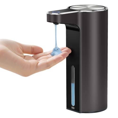 EKO Aroma Touchless Automatic Soap Dispenser for Bathroom and Kitchen, Liquid Hand Soap Dispenser, Water-Resistant and Rechargeable, 9 fl oz (Dark Grey) - color: Dark Grey, size: 9 oz (Standard Rechargeable)