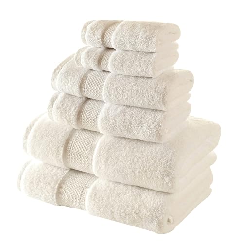 BAGNO MILANO Turkish Towels Hotel-Spa Towel Set, 100% Turkish Cotton | Ultra Soft Plush Absorbent Towels Set (Cream, Bath Towel Set of 2) - color: Cream, size: Bath Towel Set of 2