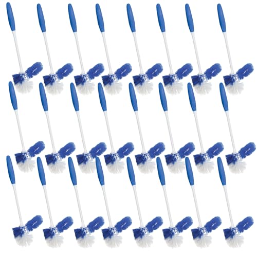 LOLA Classic Toilet Brush w/Under-The-Rim Scrubber, 24 Pack, Deep Cleans The Entire Toilet Bowl, Non-Slip Handle w/Rubber Comfort Grip - size: 24 Pack, style: Toilet Brush w/Under Rim