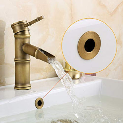 Sink Basin Trim Overflow Cover Brass Insert in Hole Round Caps Antique Brass - color: Antique Brass 1 Pc