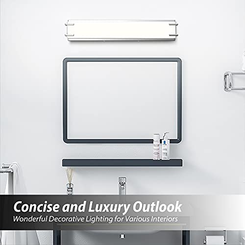 LED Bathroom Light Fixtures Over Mirror 24.4” Vanity Light with Milky White Lampshade 4000K Daylight Chrome Finishing Bath Bar (Chrome) - color: Chrome, size: 24 inch