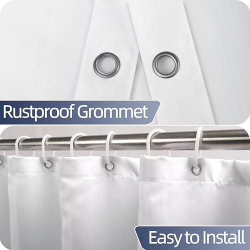 Ombre Navy Blue Stall RV Shower Curtain with Hooks 36x72inches | Machine Washable Waterproof, Modern Solid Boho Gradient, Bathroom Dorm Hotel Room Divider, Easy to Install, Window Curtain - color: Navy Blue, size: 36"W x 72"L (Pack of 1)