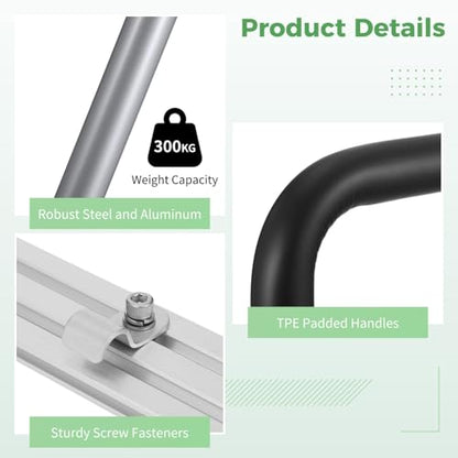 Dry Flush Toilet Safety Rails, Heavy Duty Toilet Frame | for Elderly Seniors Handicap & Disabled, Pregnant, Injury, Surgery