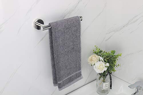 TocTen Hand Towel Holder/Towel Ring - Thicken SUS304 Stainless Steel Bathroom Hand Towel Bar, 9Inch Heavy Duty Wall Mounted Towel Rack Hanger (Polished Chrome) - color: Chrome, size: 9 In-Round