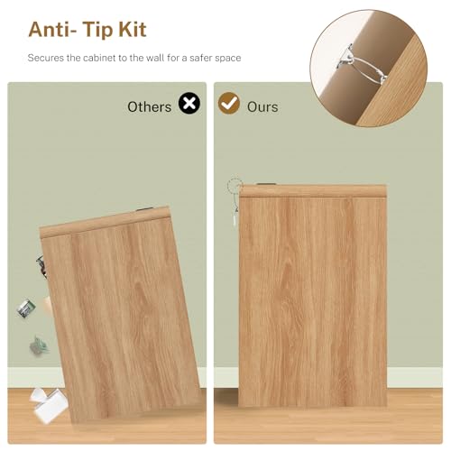 Nightstands Set of 2, Night Stand with 3 Storage Drawer and Charging Station, Modern End Tables Wide Night Stands for Bedroom Sofa Couch Home Office, Natural - color: Unbzx026rd2-zf