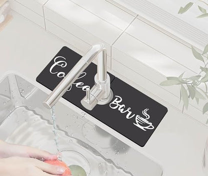 Kitchen Sink Splash Guard Faucet Mat -1 PC Super Absorbent Fast Drying Mat Sink Gadgets-Splash Guard Behind Faucet Drip Catcher for Kitchen, Bathroom,Sink Mat, Dish Drying Mat, Bathroom(15" X 5.5" ) - color: Gray