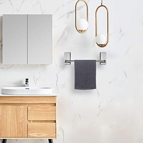 NearMoon Self Adhesive Bathroom Towel Bar- Stainless Steel Bath Wall Shelf Rack Hanging Towel Stick On Sticky Hanger Contemporary Style, NO Drilling (1 Pack, Brushed Nickel, 9-Inch Towel Rack) - color: Brushed Nickel, size: 9-Inch