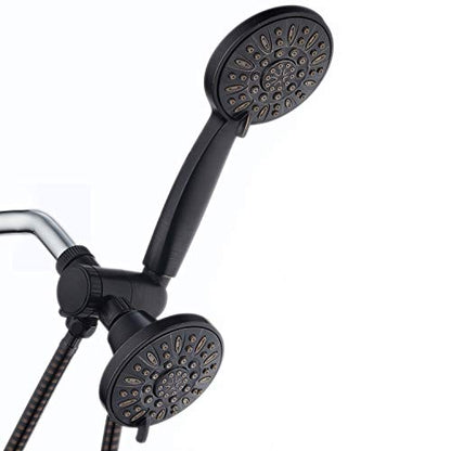 AquaDance Oil Rubbed Bronze Premium High Pressure 48 3-Way Combo for The Best of Both Worlds – Enjoy Luxurious Rain Head and 6-Setting Hand Held Shower Separately or Together | Enjoy Two 6-Setting Rain & Hand Showerheads Separately or Together for the Bes