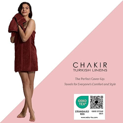 Chakir Turkish Linens | Hotel & Spa Quality 100% Cotton Premium Turkish Towels | Soft & Absorbent (4-Piece Bath Towels, Cranberry) - color: Cranberry