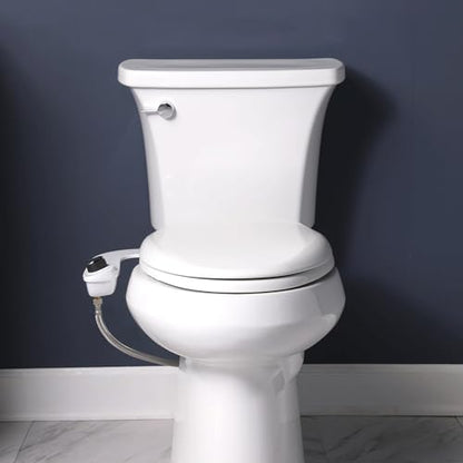Bio Bidet SlimEdge Bidet Attachment for Toilet, Non Electric, Dual Nozzles for Front and Rear Cold Water Wash, Adjustable Water Pressure, White - size: 1 Pack