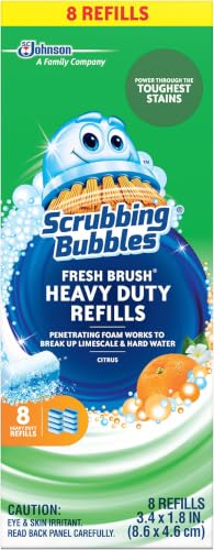 Scrubbing Bubbles Toilet Bowl Wand Cleaner Refills, Fresh Brush Heavy Duty Cleaner Toilet Refill Pads, Removes Limescale & Odors, Citrus Scent, 8 Count (Pack of 8) - size: 8 Count (Pack of 8)