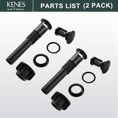 KENES 2 Pack Oil Rubbed Bronze Pop Up Bathroom Sink Drain with Overflow, Lavatory Bathroom Vanity Sink Drain Stopper, Sink Drain Assembly with Overflow Anti Clog Pop Up Drain - color: Oil-rubbed Bronze X 2, size: Big Pop up Cap (With Overflow)