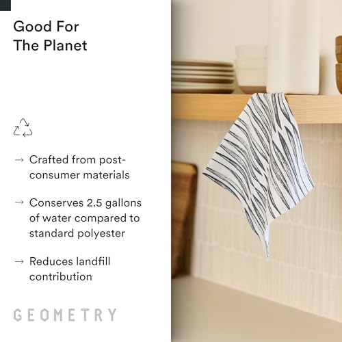 GEOMETRY Kitchen Dish Cloths - Quick Dry Dishcloths for Kitchen - Premium Dish Rags with Geoweave - 3-Pieces Tiny Petals - color: Linen Breeze, style: Dishcloth