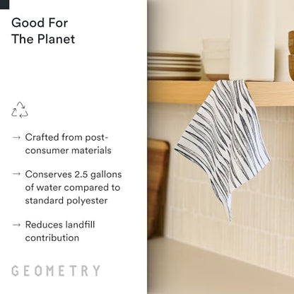 GEOMETRY Kitchen Dish Cloths - Quick Dry Dishcloths for Kitchen - Premium Dish Rags with Geoweave - 3-Pieces Tiny Petals - color: Linen Breeze, style: Dishcloth