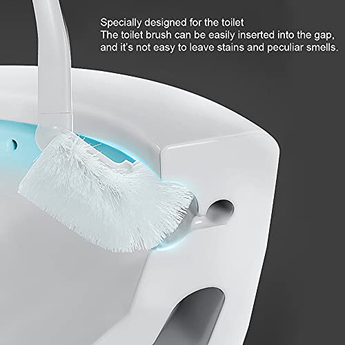 Baffect Curved Toilet Brush with Long Anti-Slip Grip Handle (Plastic) | Toilet Cleaning Brushes Strong Decontamination Hanging Portable Toilet Bowl Brush Bathroom Accessories