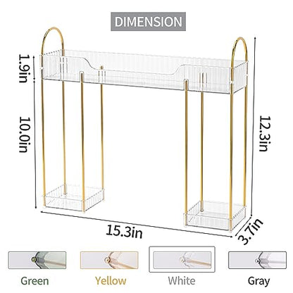 YCIA&DONE Bathroom Countertop Organizer Over the Faucet, Narrow Counter Organizers Above Sink, Table Mounted Shelf for Kitchen, Toilet, Laundry(White Clear) - color: White Clear
