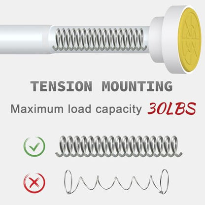 Thestoa White Shower Curtain Rod Adjustable 43-78 inch, 1"Diameter Spring Tension Curtain Rod No Drill, Anti-Rust Non-Slip Shower Rod, White Shower Rod for Bathroom Tension - color: White, size: 43"- 78"