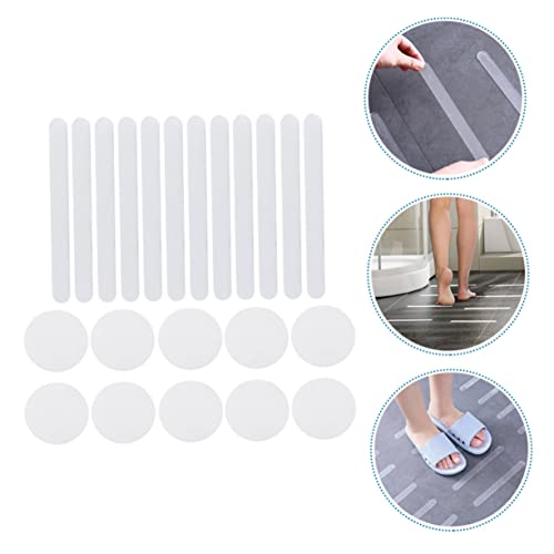 LIFKOME 22Pcs Transparent Non Skid Bathroom Stickers Self Adhesive Non Slip Decals for Bathtubs Showers and Ladders Easy Installation for Safety Smooth Surfaces