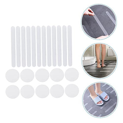 LIFKOME 22Pcs Transparent Non Skid Bathroom Stickers Self Adhesive Non Slip Decals for Bathtubs Showers and Ladders Easy Installation for Safety Smooth Surfaces