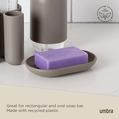 Umbra Touch Soap Dish for Bathroom - Modern Oval Shape for Sink - Durable and Easy to Clean, Grey - color: Grey