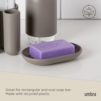 Umbra Touch Soap Dish for Bathroom - Modern Oval Shape for Sink - Durable and Easy to Clean, Grey - color: Grey