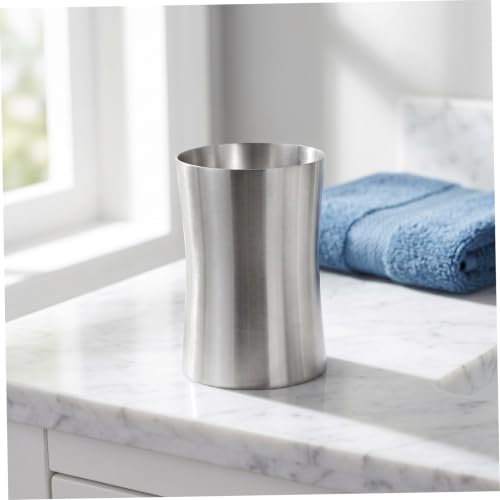 UKCOCO Food Grade Stainless Steel Toothbrush Holder Cup Smooth Edge Mouthwash Cup for Bathroom Compact and Travel Tumbler Easy to Clean Multifunctional Bathroom Organizer for Home Use