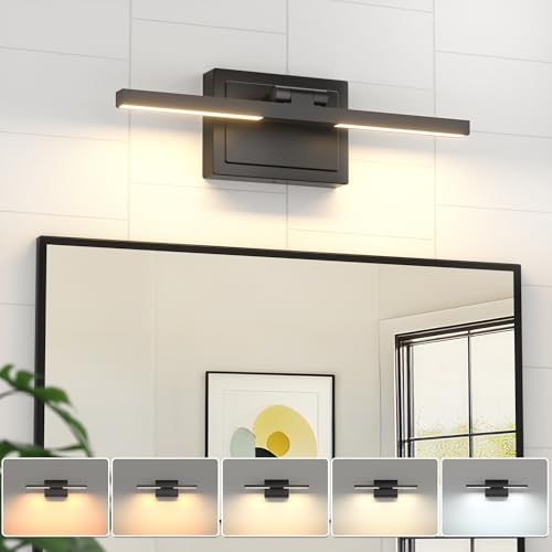 VOLISUN Bathroom Vanity Light 15.7 inch, Vanity Light Bar-ETL Certified | 5CCT Dimmable, 20W LED, Black Bathroom Light Fixture Over Mirror, For Mirror Cabinets - size: 15.7 inch