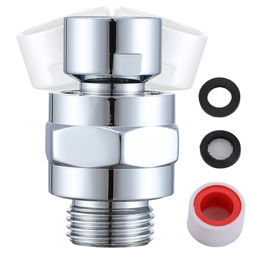 Solid Brass Swivel Ball Adapter, Universal Shower Angle Adjuster | For Kids & Adults, Adjustable Shower Angle, Solid Brass G1/2 Adapter, Polished Chrome, for Fixed, Handheld & Rain Showerheads - color: Chrome