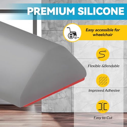 39" Collapsible Shower Threshold Water Dam Shower Barrier Keeps Water Inside Threshold Dry and Wet Separation Retention System Suitable for Bathroom Kitchen Sink Bathtub - color: Grey, size: 39"