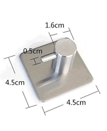 4-Pack Towel/Robe Hook Self Adhesive for Kitchen Bathroom SUS304 Stainless Steel Brushed