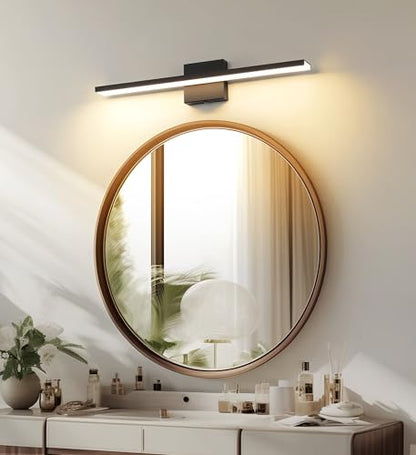 JUSHENG Black Vanity Lights for Bathroom 5CCT Dimmable Bathroom Vanity Light Fixtures LED Vanity Light Bar 24'' Inch 24W ETL Certificated - color: Black-5CCT, size: 24'' Long-Dimmable