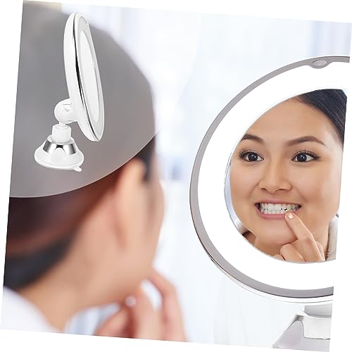 Ipetboom 10X Magnifying LED Makeup Mirror with Suction Cup Portable Lighted Vanity Mirror for Bathroom and Travel for Cosmetics Application and Grooming - size: 17x17cm