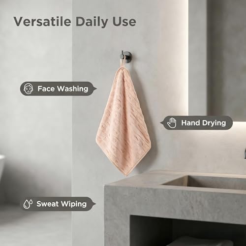 3 Pack Microfiber Hand Towels for Bathroom with Hanging Loops Quick Dry Small Towel Set for Bathroom Kitchen 14 x29.6inch (Pink) - color: Pink