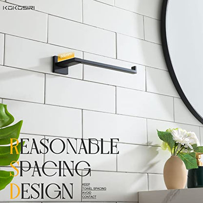 KOKOSIRI Towel Bar Matte Black Bathroom Towel Rack Holder Wall Mount Hand Towel Hanger for Bathroom Organization, Heavy Duty Stainless Steel B3006BK - color: Matte Black