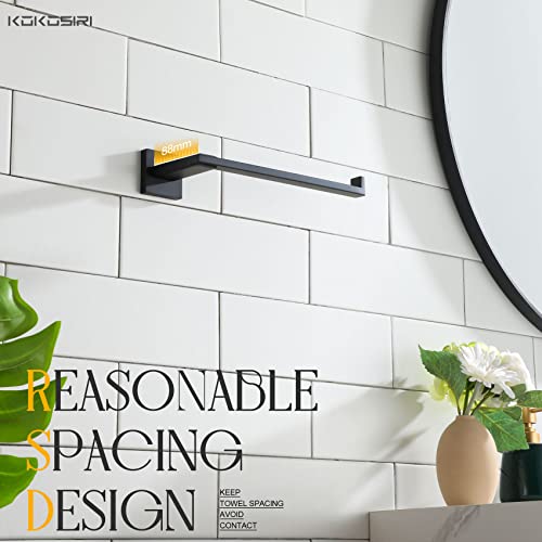 KOKOSIRI Towel Bar Matte Black Bathroom Towel Rack Holder Wall Mount Hand Towel Hanger for Bathroom Organization, Heavy Duty Stainless Steel B3006BK - color: Matte Black