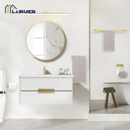 Lairuier Brushed Gold Bathroom Accessories, 23.6 inches Towel Bar Set | Including Towel Bar, Towel Holder, Toilet Paper Holder, Towel Hook, SUS304 Stainless Steel Bathroom Towel Holder Hardware Set - color: Brushed Gold, size: Set A