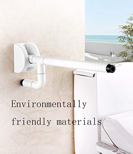 Grab Bars Handle Safety Support Hand Rails, Nylon Stainless Steel Anti-Slip Grab Bar,Single Arm White/Yellow Drop Fold Down Support Rail ,Bathroom Handrail For Elderly And Disabled , Toilet Safety Han - color: White